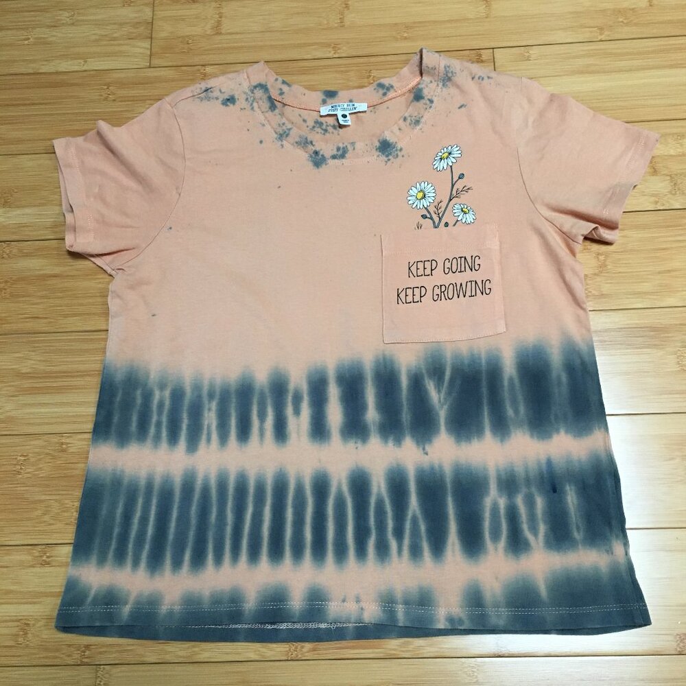 NWOT Messy Bun Just Chillin Orange Tie-Dye Graphic T-Shirt
